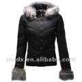 Women feather down winter coats with fur hood